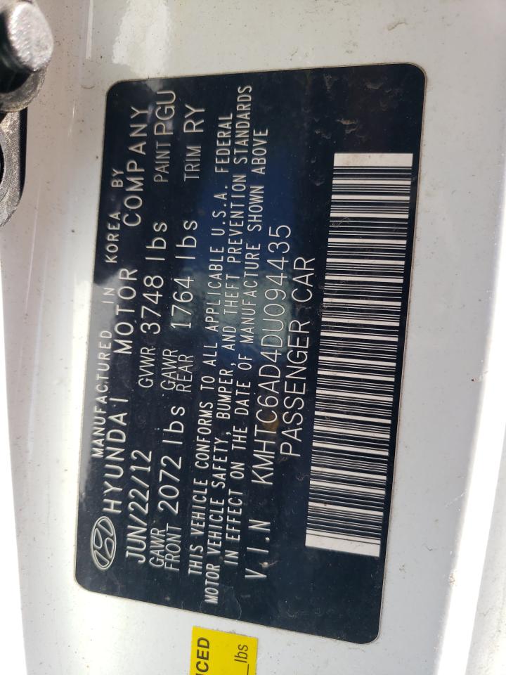 2013 Hyundai Veloster VIN: KMHTC6AD4DU094435 Lot: 67984475