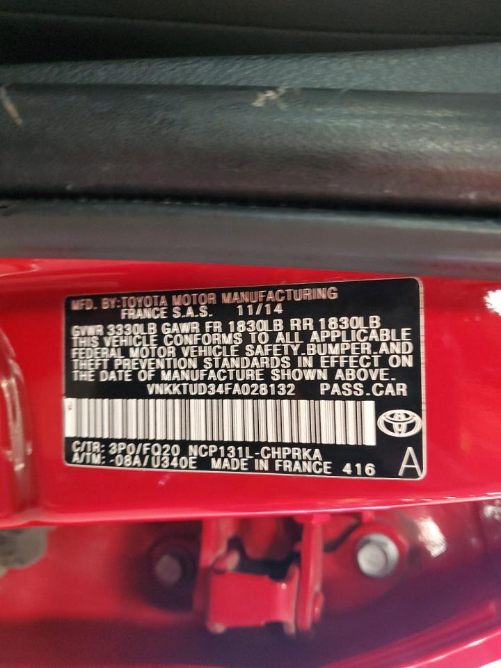 2015 Toyota Yaris VIN: VNKKTUD34FA028132 Lot: 70800515