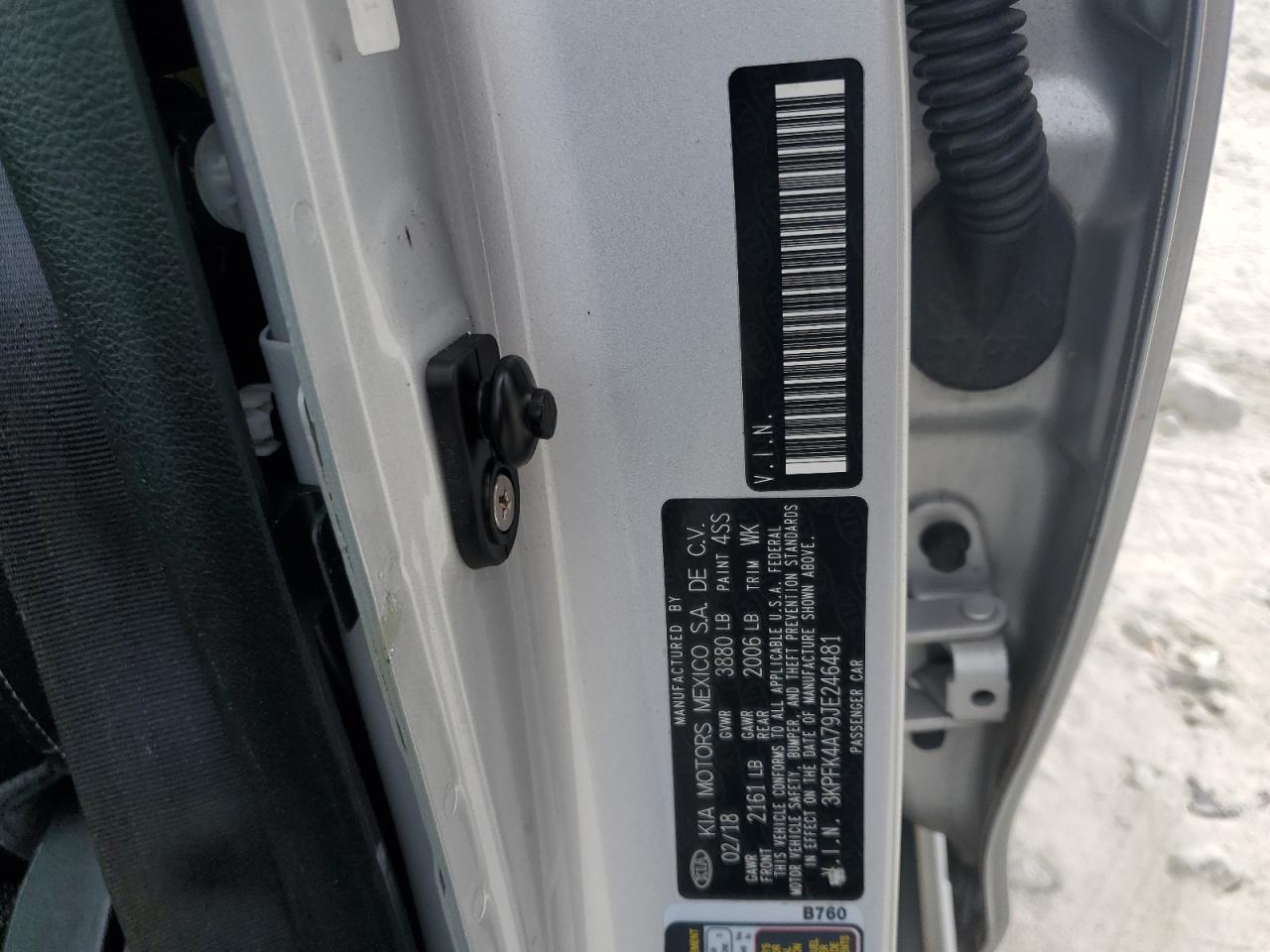 2018 Kia Forte Lx VIN: 3KPFK4A79JE246481 Lot: 70867985