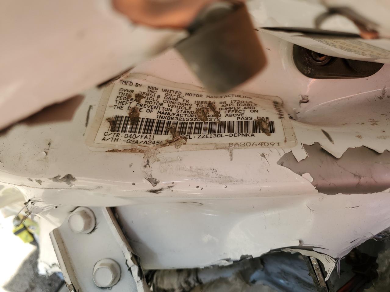 2003 Toyota Corolla Ce VIN: 1NXBR32E53Z092272 Lot: 67611605