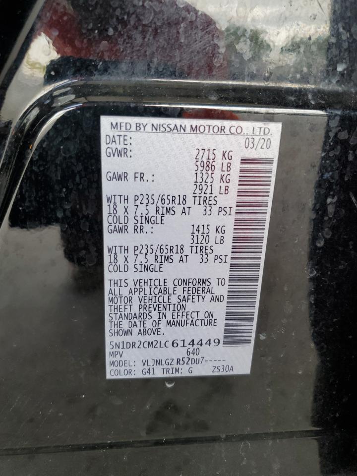 2020 Nissan Pathfinder Sl VIN: 5N1DR2CM2LC614449 Lot: 67112905