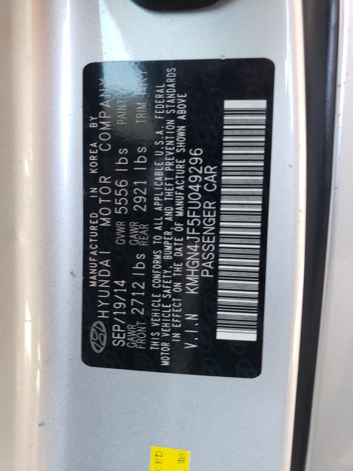 2015 Hyundai Genesis 5.0L VIN: KMHGN4JF5FU049296 Lot: 68708025