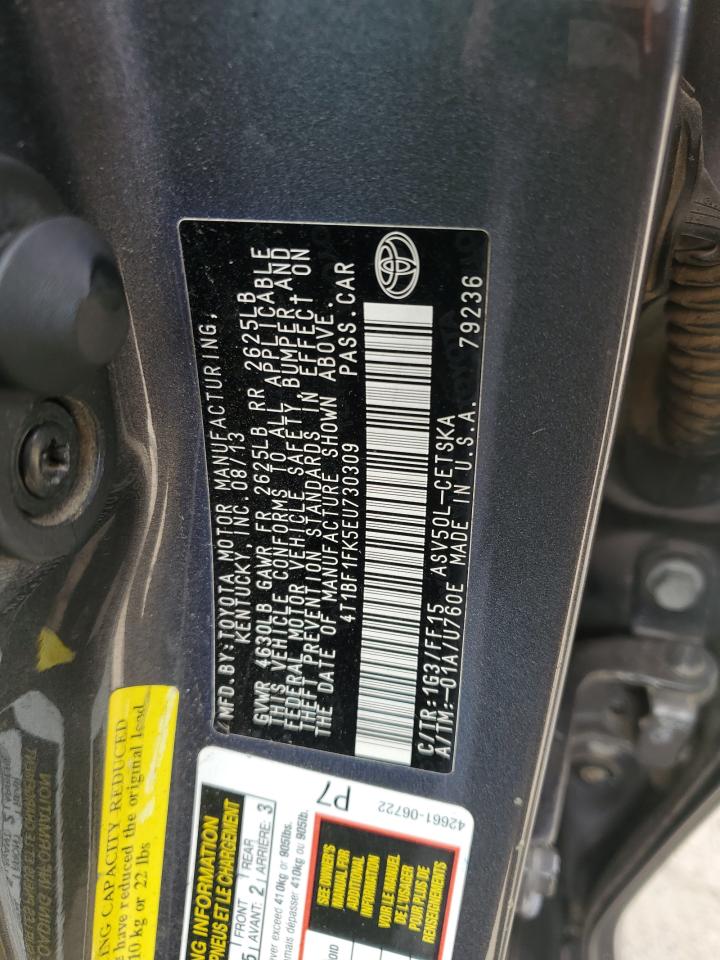 2014 Toyota Camry L VIN: 4T1BF1FK5EU730309 Lot: 70674365