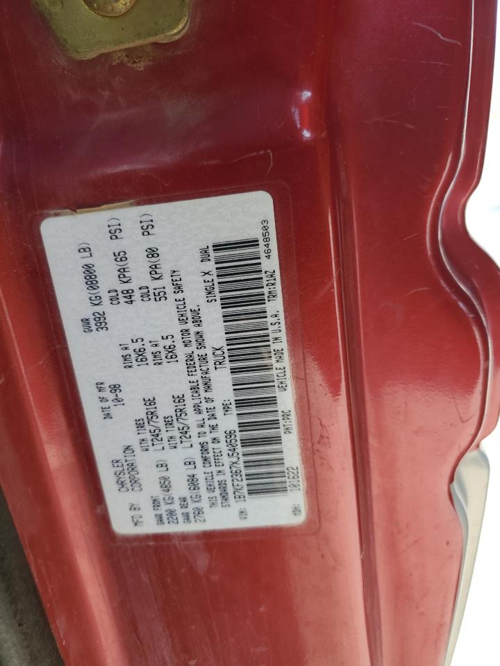 1999 Dodge Ram 2500 VIN: 1B7KF2367XJ540596 Lot: 70815935