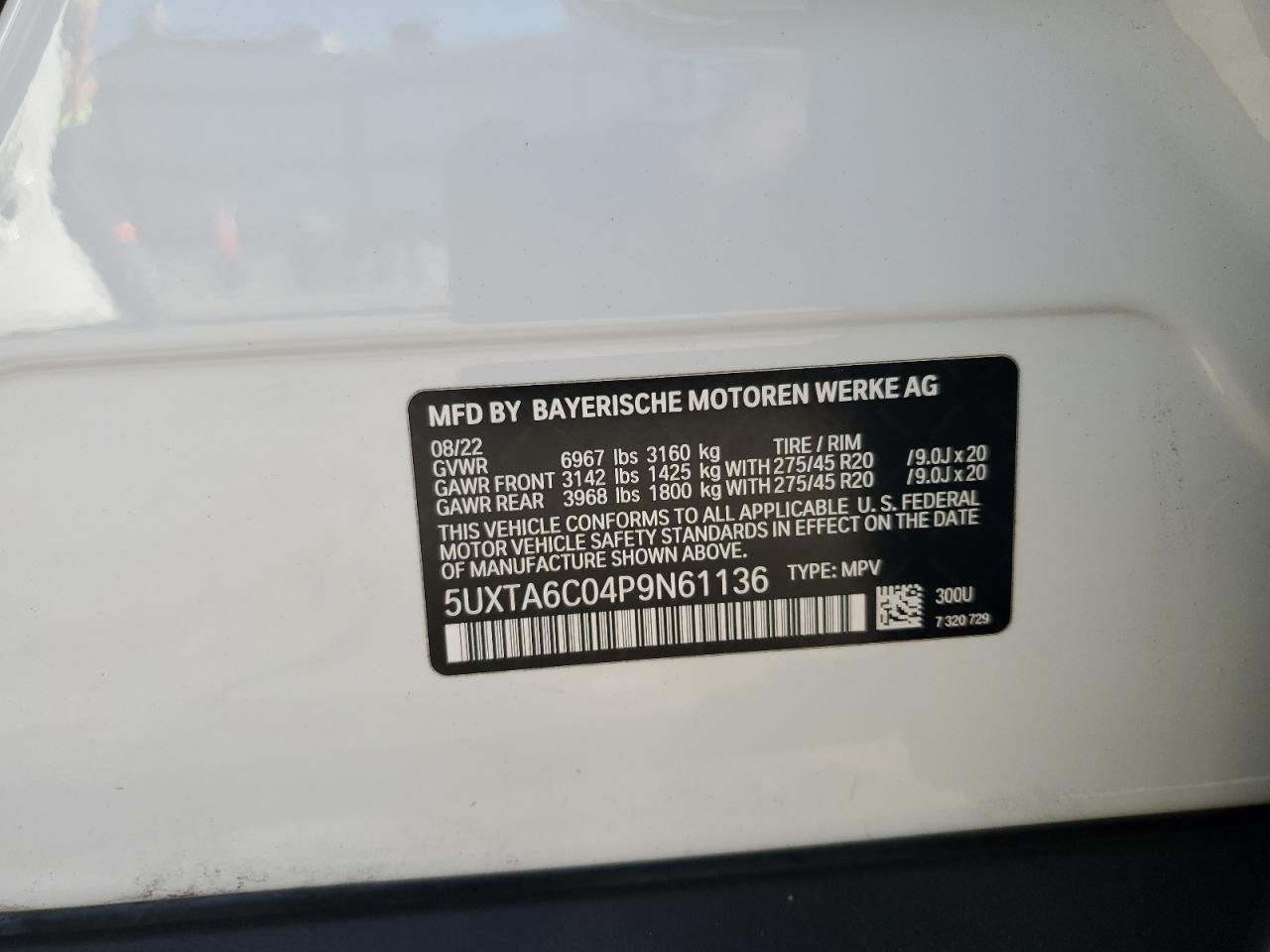 2023 BMW X5 xDrive45E VIN: 5UXTA6C04P9N61136 Lot: 69012115