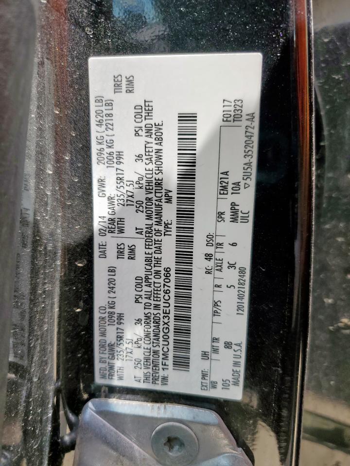 2014 Ford Escape Se VIN: 1FMCU0GX3EUC67066 Lot: 68304455