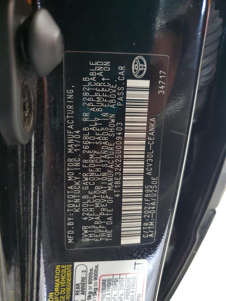 2005 Toyota Camry Le VIN: 4T1BE32K25U009403 Lot: 66607315