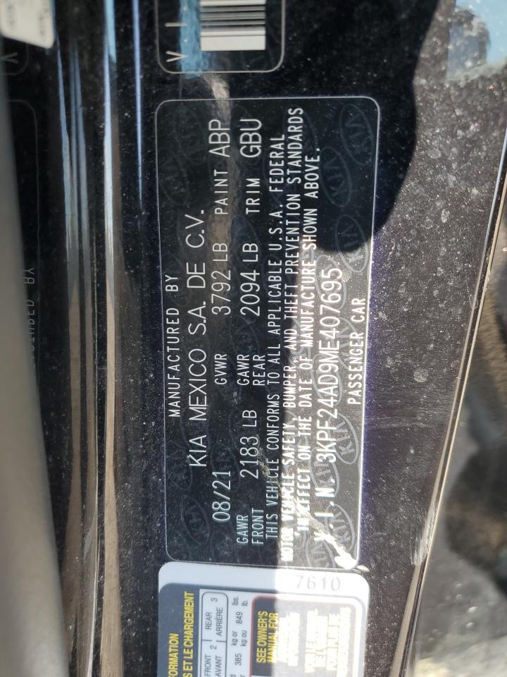 2021 Kia Forte Fe VIN: 3KPF24AD9ME407695 Lot: 67771735
