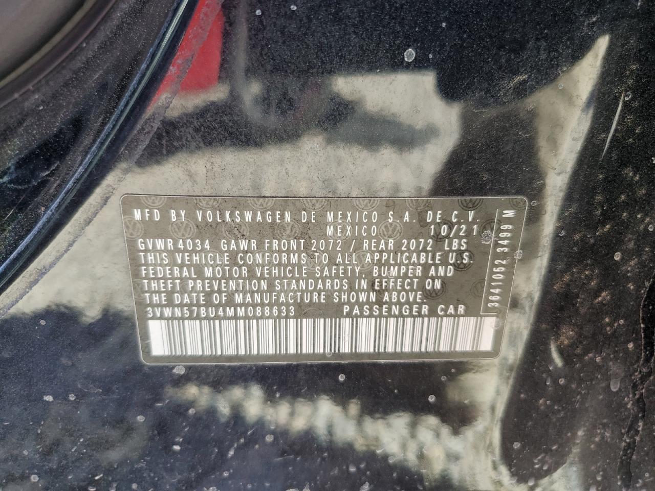 2021 Volkswagen Jetta S VIN: 3VWN57BU4MM088633 Lot: 68957655