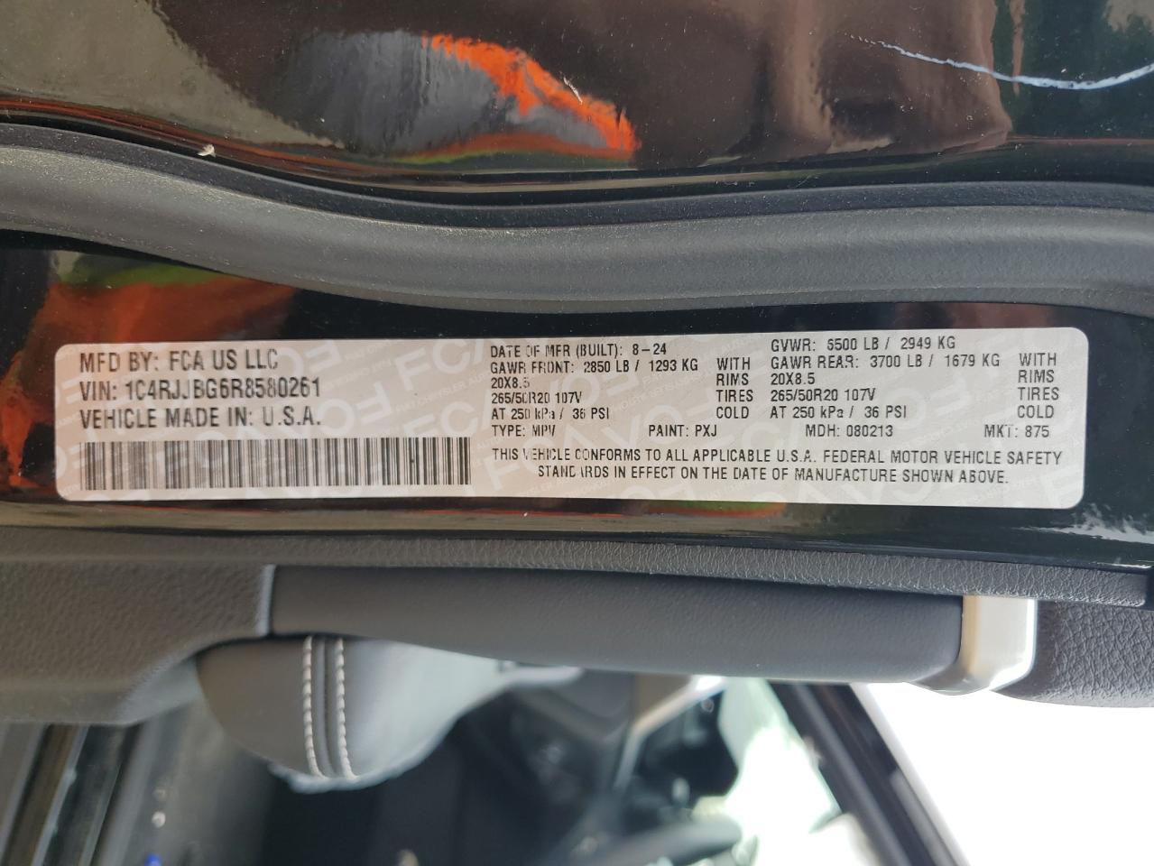 2024 Jeep Grand Cherokee L Limited VIN: 1C4RJJBG6R8580261 Lot: 70715415