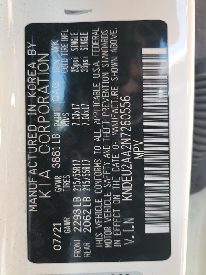2022 Kia Seltos S VIN: KNDEU2AA2N7260556 Lot: 69606375