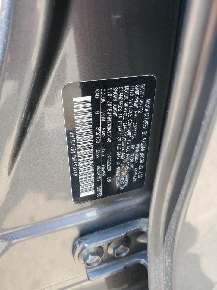 2022 Nissan Rogue Sport Sv VIN: JN1BJ1BW7NW490148 Lot: 69396535