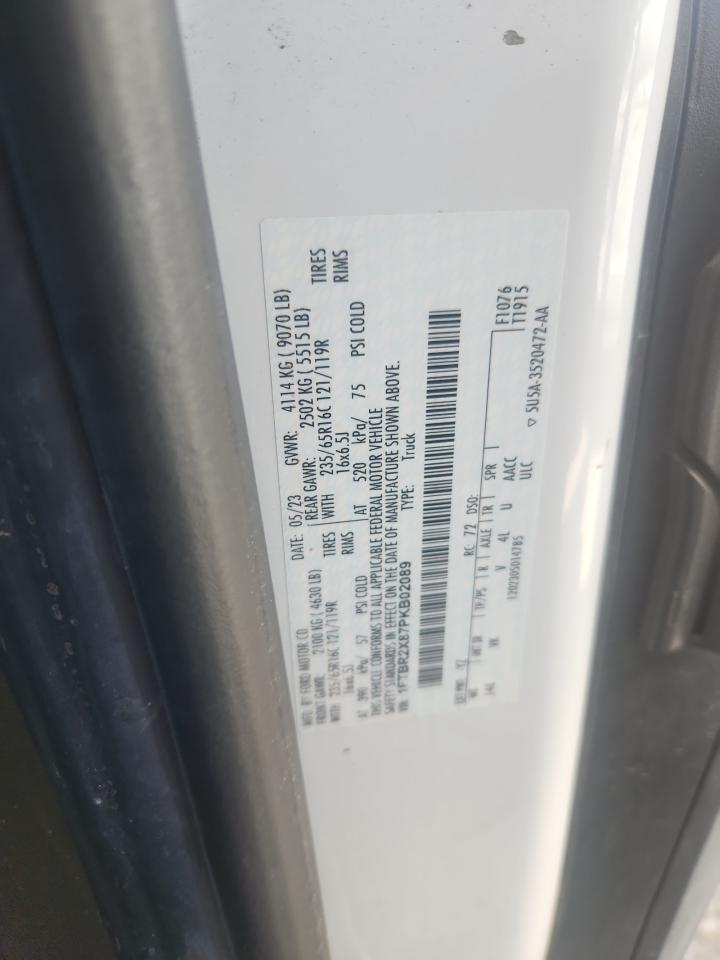 2023 Ford Transit T-250 VIN: 1FTBR2X87PKB02089 Lot: 69967405