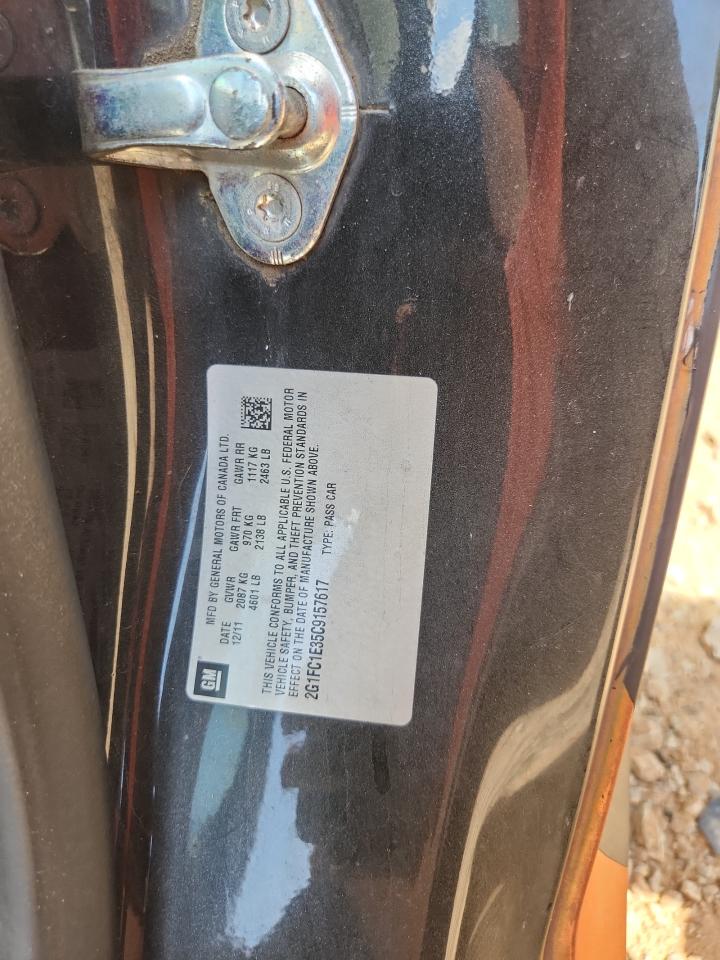 2012 Chevrolet Camaro Lt VIN: 2G1FC1E35C9157617 Lot: 66913695