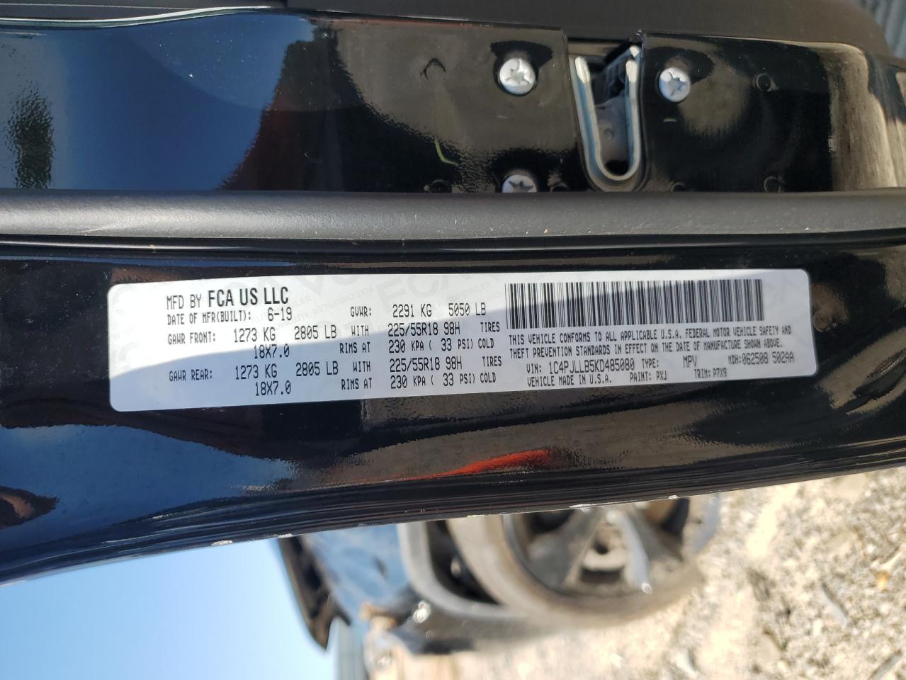 2019 Jeep Cherokee Latitude Plus VIN: 1C4PJLLB5KD485080 Lot: 69173115