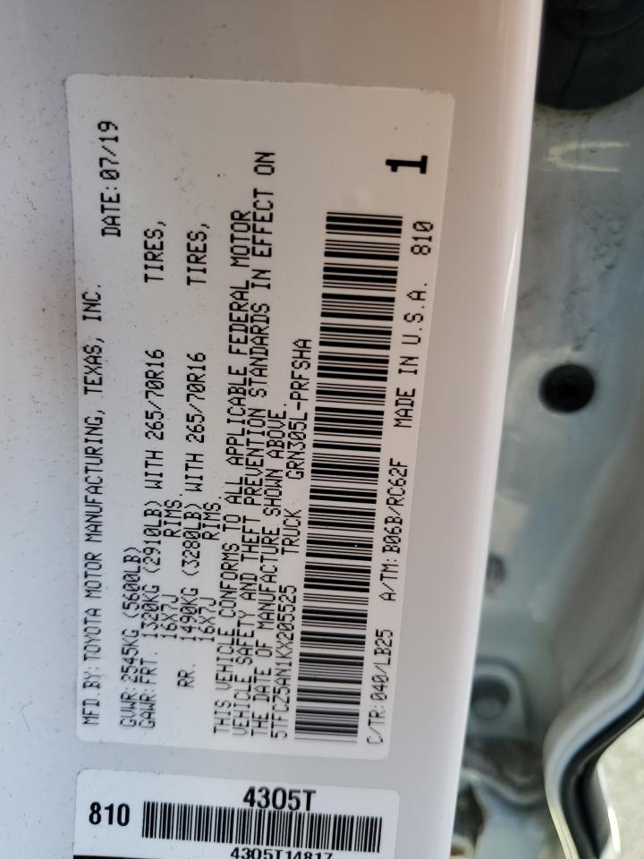 2019 Toyota Tacoma Double Cab VIN: 5TFCZ5AN1KX205525 Lot: 69732405