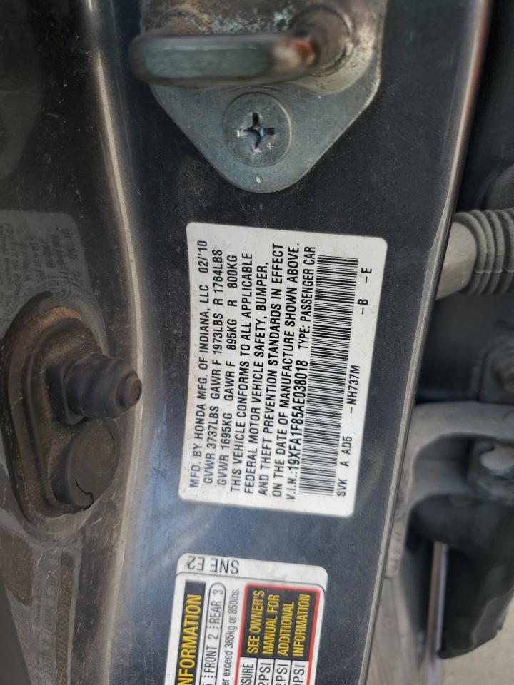 2010 Honda Civic Ex VIN: 19XFA1F85AE038018 Lot: 69635085