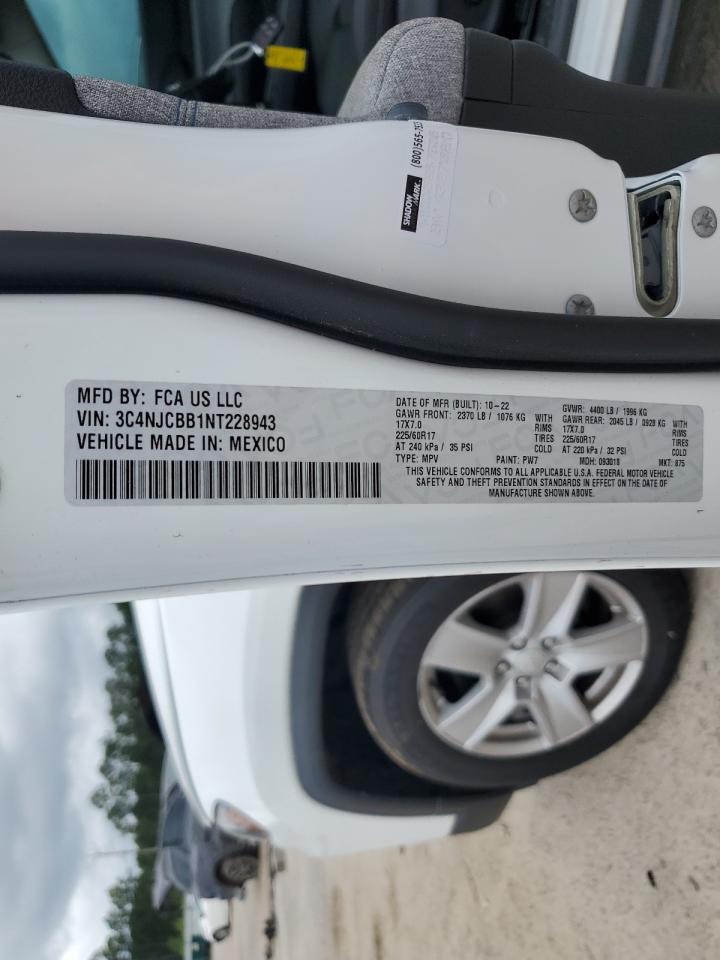 2022 Jeep Compass Latitude VIN: 3C4NJCBB1NT228943 Lot: 67729425