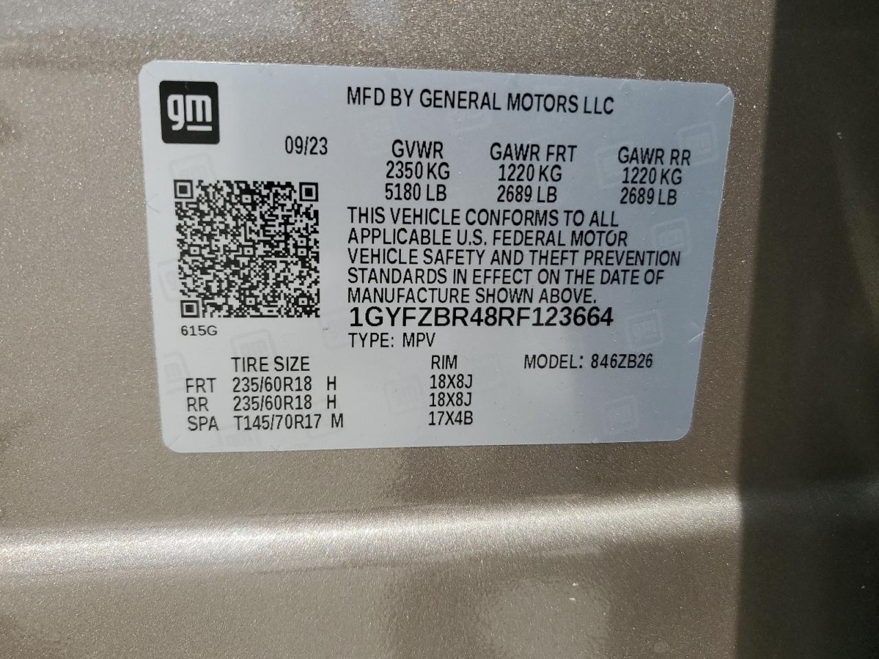 2024 Cadillac Xt4 Luxury VIN: 1GYFZBR48RF123664 Lot: 66291225