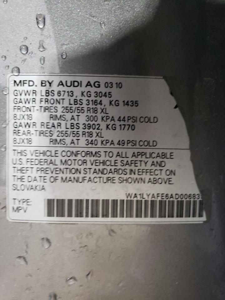 2010 Audi Q7 Premium Plus VIN: WA1LYAFE6AD006839 Lot: 67664465