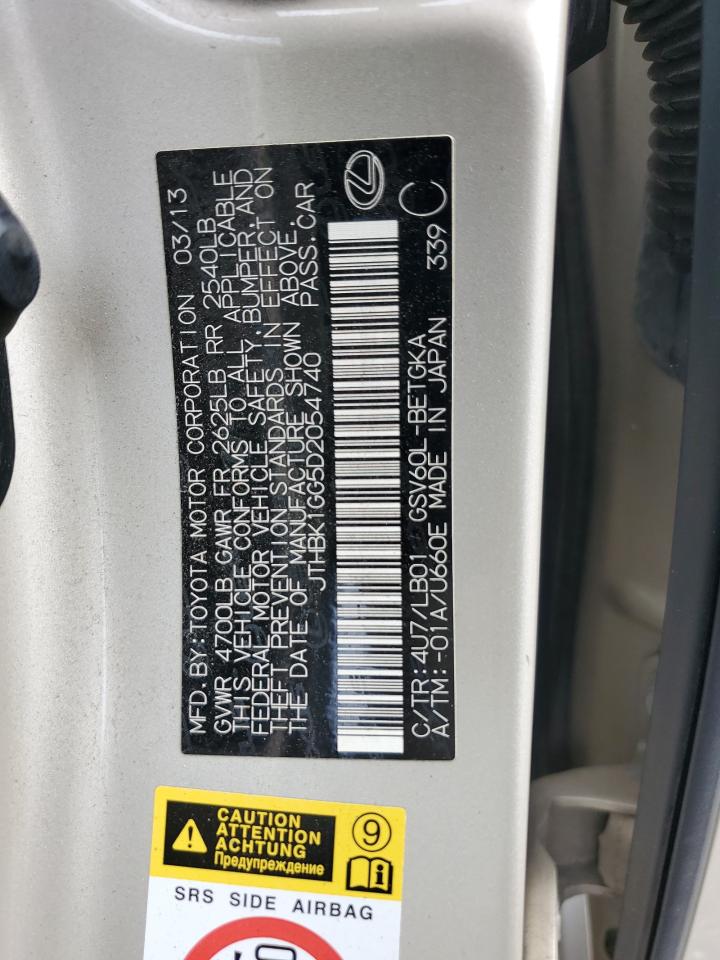 2013 Lexus Es 350 VIN: JTHBK1GG5D2054740 Lot: 69792235