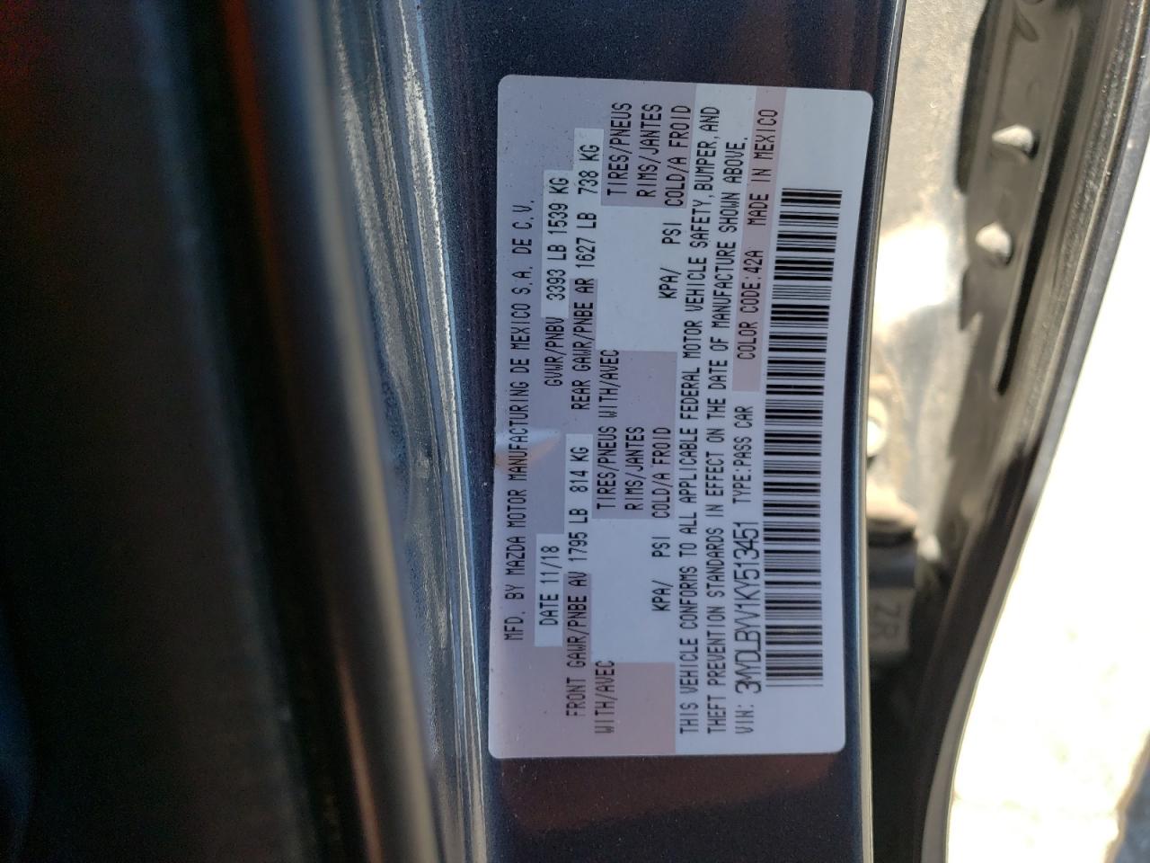 2019 Toyota Yaris L VIN: 3MYDLBYV1KY513451 Lot: 68570295