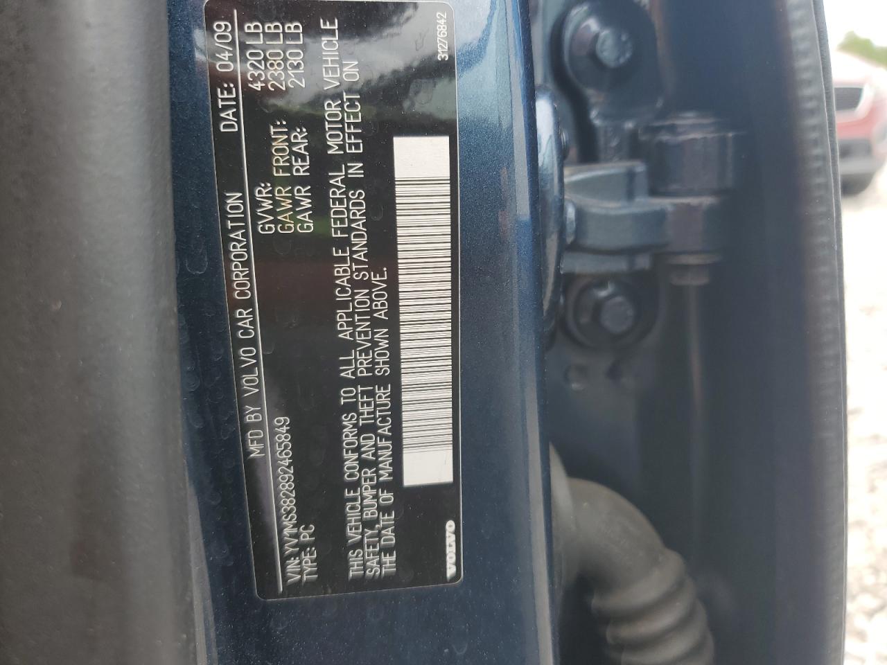 2009 Volvo S40 2.4I VIN: YV1MS382892465849 Lot: 68506555