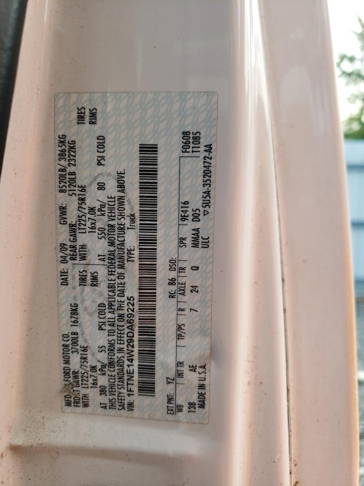 2009 Ford Econoline E150 Van VIN: 1FTNE14W29DA69225 Lot: 68301745