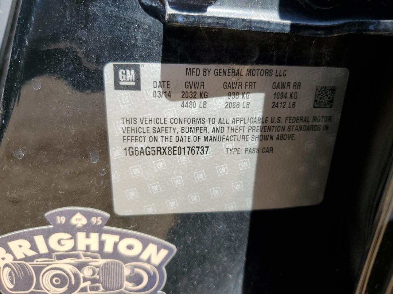 2014 Cadillac Ats VIN: 1G6AG5RX8E0176737 Lot: 69694865