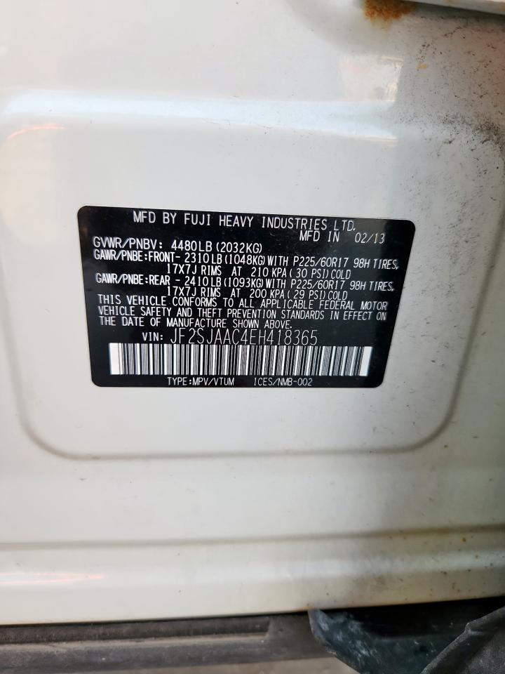 2014 Subaru Forester 2.5I VIN: JF2SJAAC4EH418365 Lot: 70184895