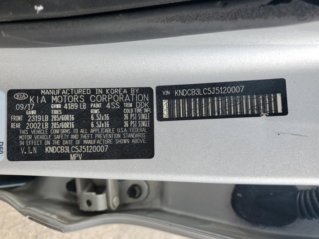 KNDCB3LC5J5120007 2018 Kia Niro Fe