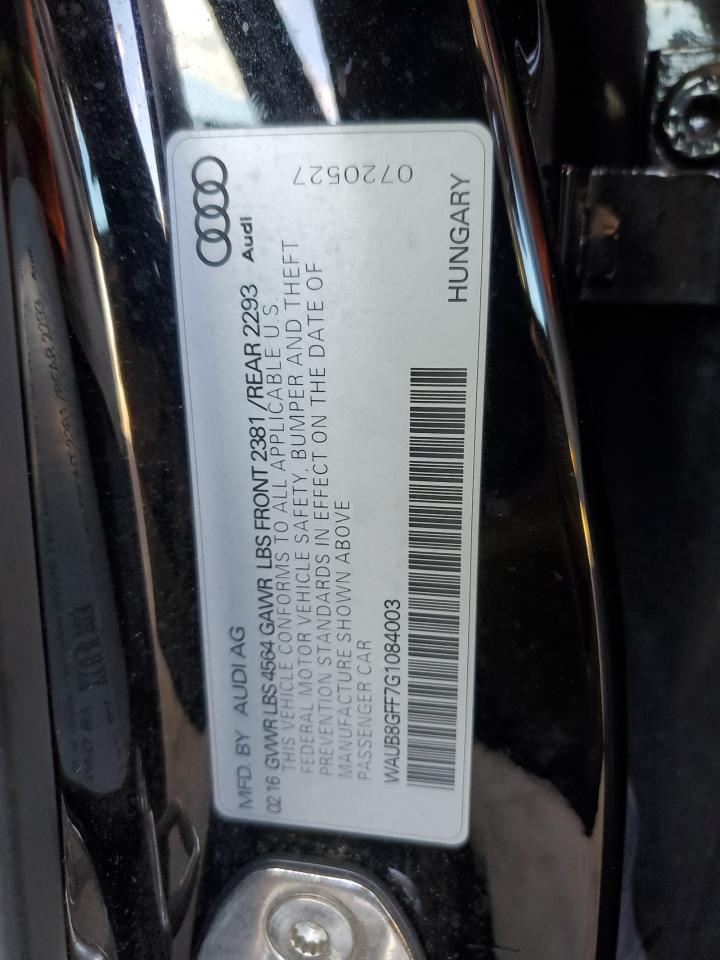 2016 Audi A3 Premium VIN: WAUB8GFF7G1084003 Lot: 70842845