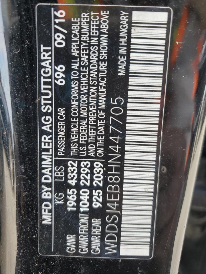 2017 Mercedes-Benz Cla 250 VIN: WDDSJ4EB8HN447705 Lot: 70747675