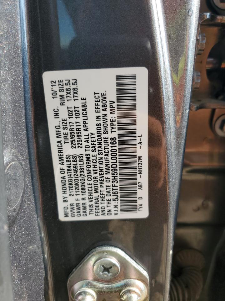 2013 Honda Crosstour Exl VIN: 5J6TF3H59DL000168 Lot: 70106165