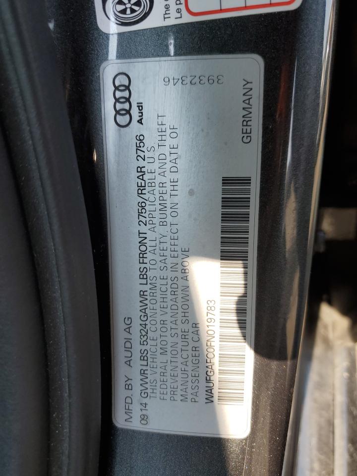 2015 Audi A6 Premium Plus VIN: WAUFGAFC0FN019783 Lot: 66992525
