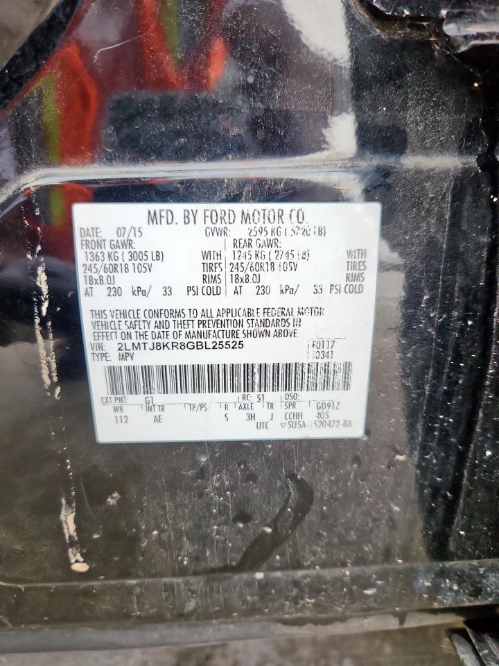 2016 Lincoln Mkx Select VIN: 2LMTJ8KR8GBL25525 Lot: 69684195