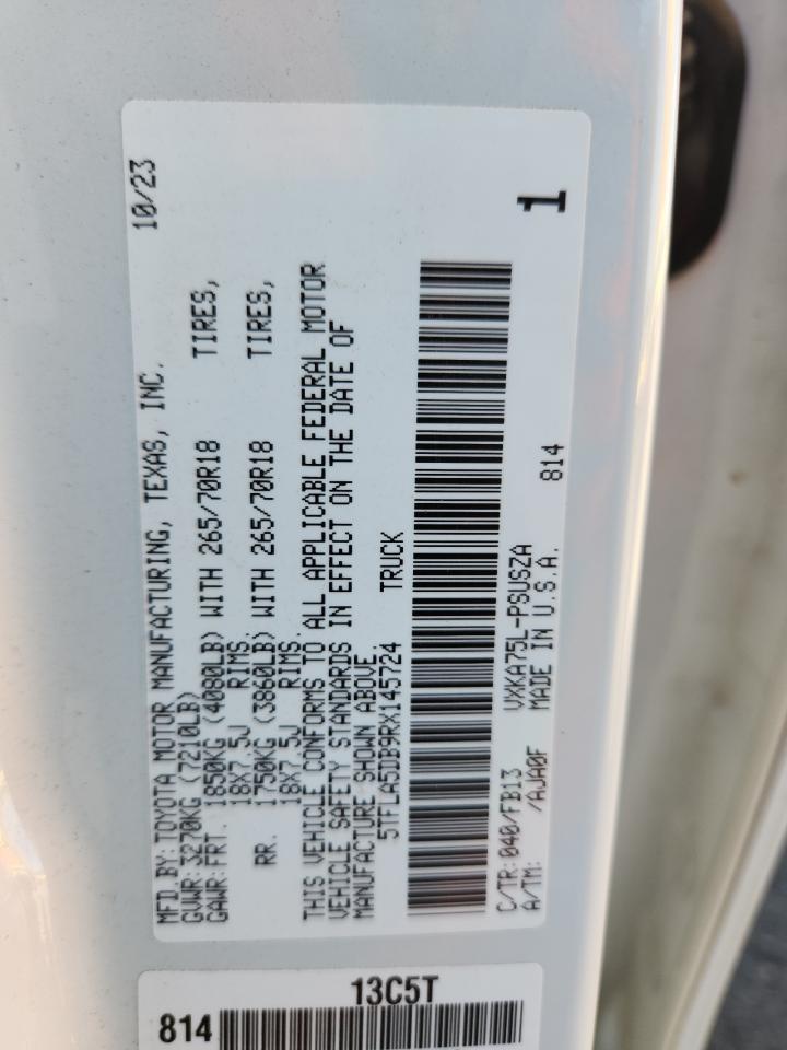 2024 Toyota Tundra Crewmax Sr VIN: 5TFLA5DB9RX145724 Lot: 68450275