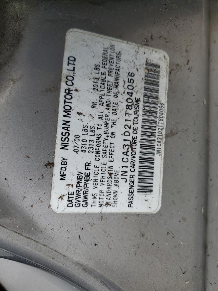 2001 Nissan Maxima Gxe VIN: JN1CA31D21T804056 Lot: 69774835