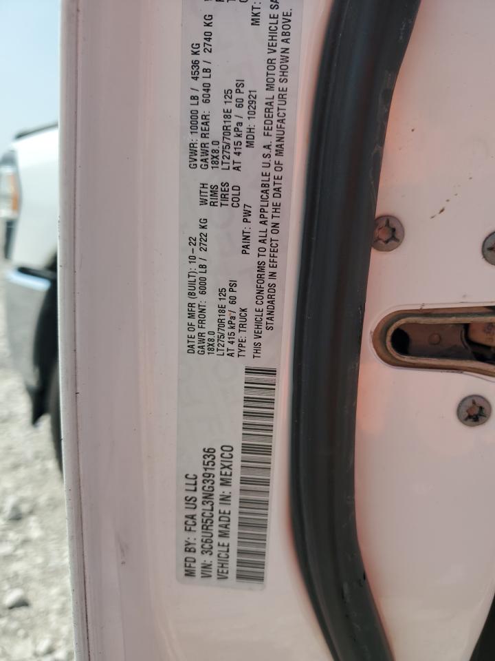 2022 Ram 2500 Tradesman VIN: 3C6UR5CL3NG391536 Lot: 69641585