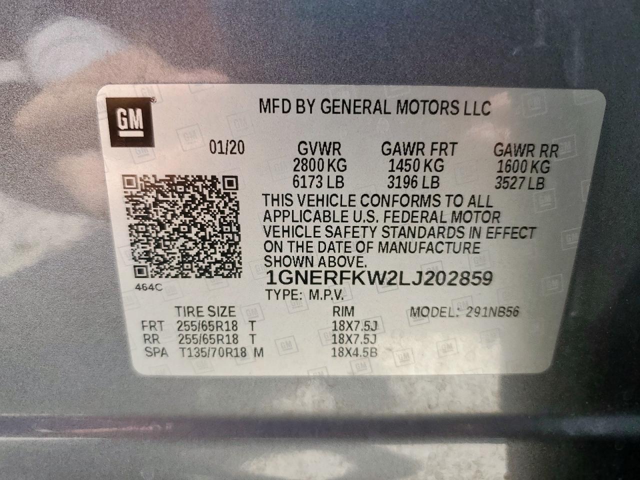 2020 Chevrolet Traverse Ls VIN: 1GNERFKW2LJ202859 Lot: 70302345