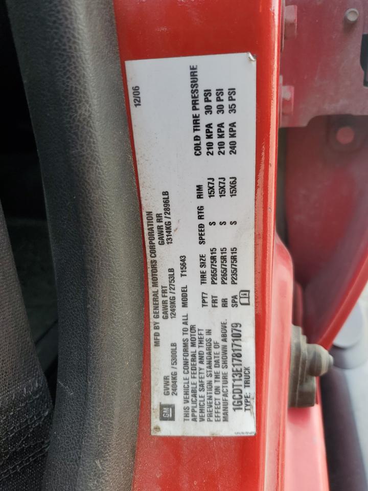 2007 Chevrolet Colorado VIN: 1GCDT13E178171079 Lot: 66922705