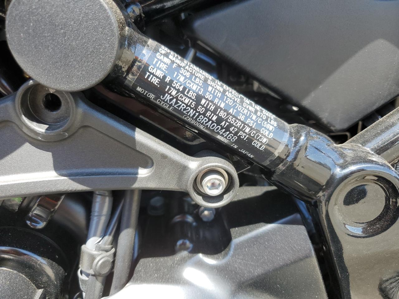 2024 Kawasaki Zr900 N VIN: JKAZR2N18RA004468 Lot: 68933285