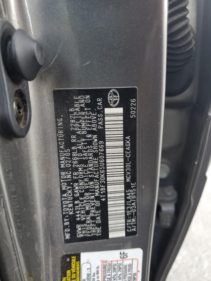 2005 Toyota Camry Le VIN: 4T1BF30K65U607669 Lot: 68763075