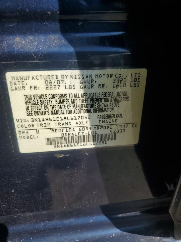 2008 Nissan Sentra 2.0 VIN: 3N1AB61E18L617050 Lot: 69109185