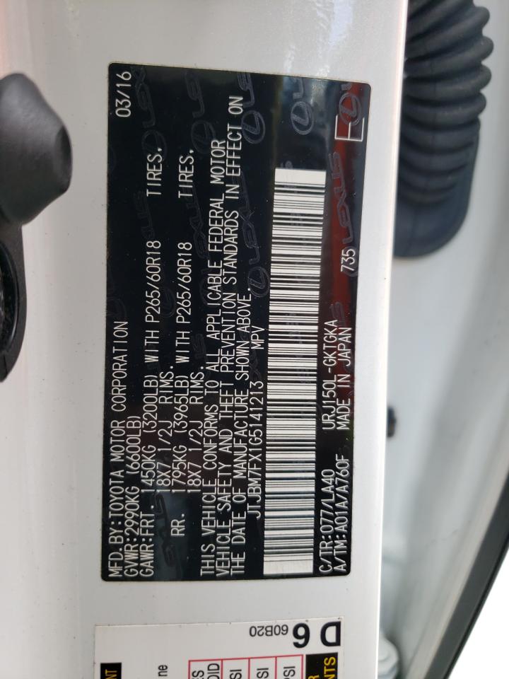 2016 Lexus Gx 460 VIN: JTJBM7FX1G5141213 Lot: 70515435