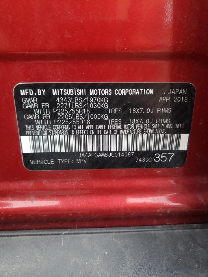 2018 Mitsubishi Outlander Sport Es VIN: JA4AP3AW6JU014087 Lot: 67140675