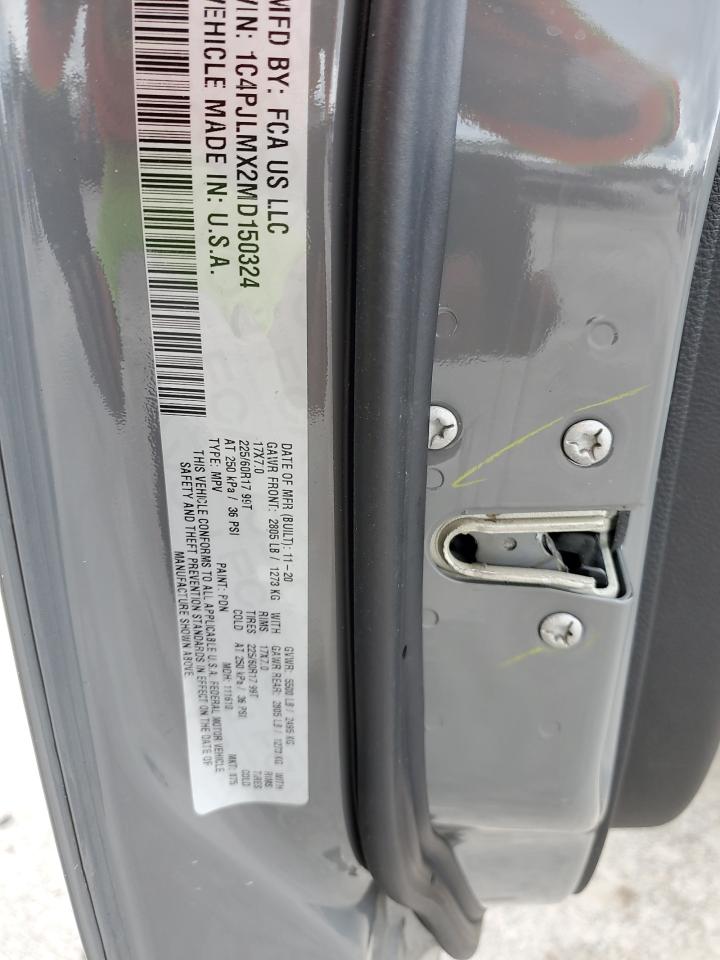 2021 Jeep Cherokee Latitude Lux VIN: 1C4PJLMX2MD150324 Lot: 67184405