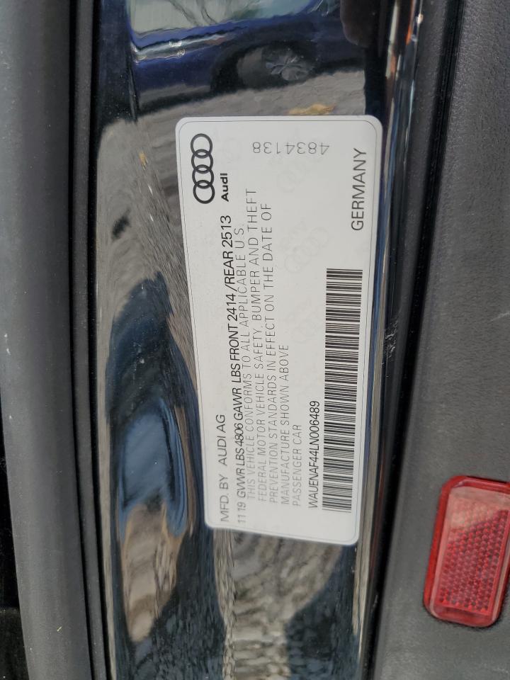 2020 Audi A4 Premium Plus VIN: WAUENAF44LN006489 Lot: 67994275