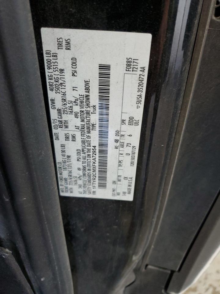 2015 Ford Transit T-250 VIN: 1FTYR2CMXFKA72954 Lot: 70469935