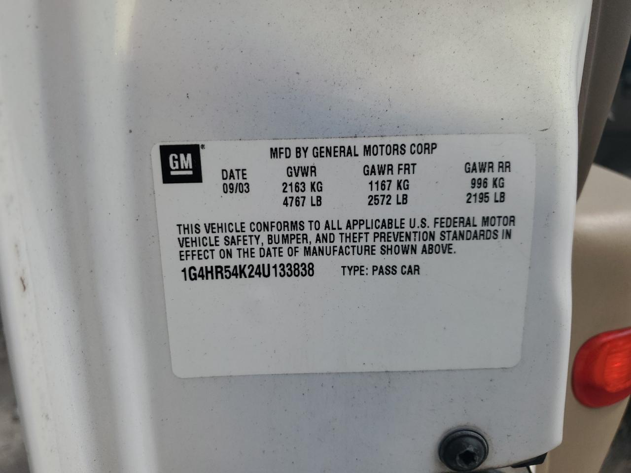 2004 Buick Lesabre Limited VIN: 1G4HR54K24U133838 Lot: 69365975